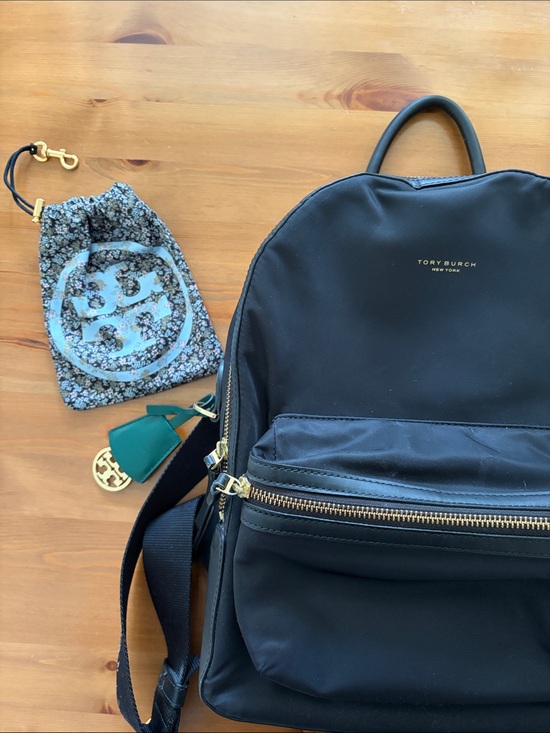 Tory Burch Handbags - GWP Tory Burch Black Nylon Backpack (& Tory Burch pouch!)